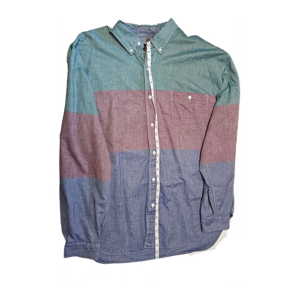 Eddie Bauer Color Block Shirt Blue Green Red Mens Outdoors 100% Cotton XXLT - Picture 7 of 14